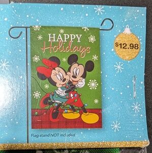 Disney Festive Garden Flag - Red, Green, and Gold